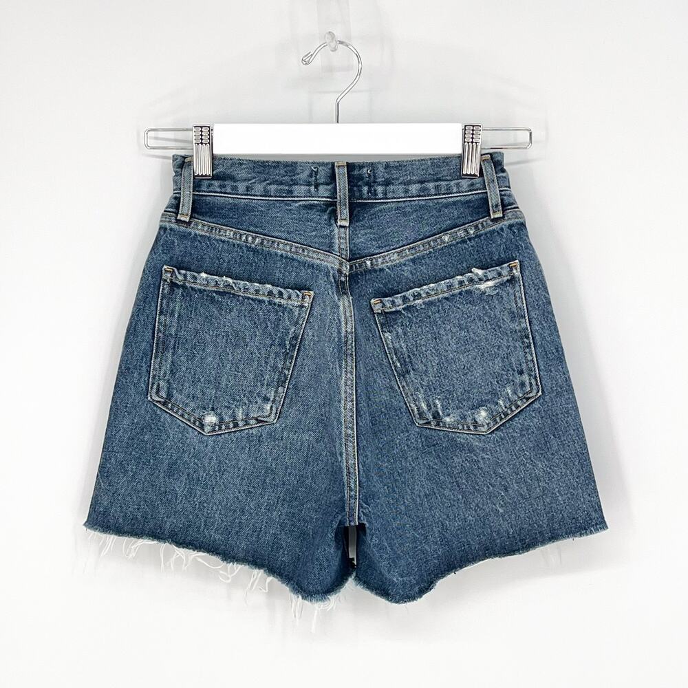 AGOLDE Dee High Rise Cutoff Denim Shorts Precision Medium Wash Size 24 - Picture 5 of 5